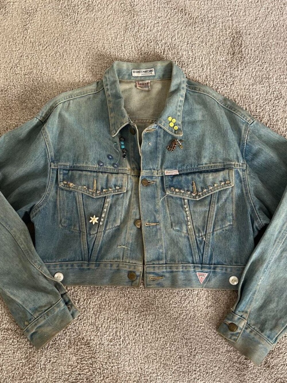 Vintage Georges Marciano for Guess Denim Trucker Jacket Cropped M